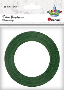 Taśma florystyczna 12mm 27m ciemnozielona 1
