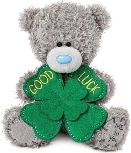 Miś - Good Luck z koniczynką 13cm 1