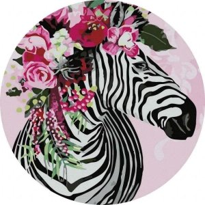 Malowanie po numerach okrągłe - Fantastyczna zebra 1