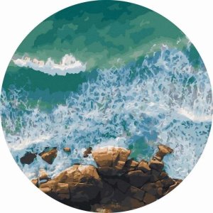 Malowanie po numerach okrągłe - Wzburzony ocean 40 1