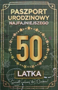 Karnet Urodziny 50 Nowy paszport męskie 1