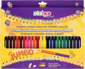 Kredki ołówkowe trójkątne Jumbo 24szt STRIGO 1