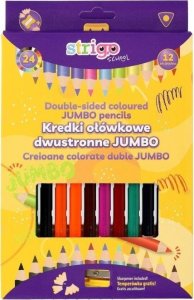 Kredki ołówkowe trójkątne Jumbo 12szt STRIGO 1