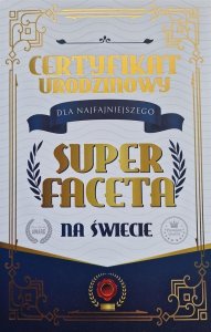 Karnet Certyfikat Urodzinowy Super Faceta 1