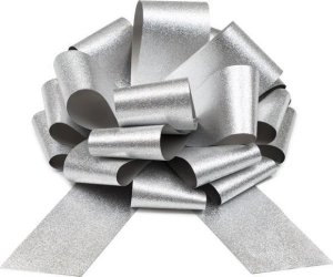 Kokarda dekoracyjna DIY srebrny 30cm 1