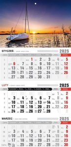 Kalendarz 2025 Trójdzielny z magnesem Mazury 1