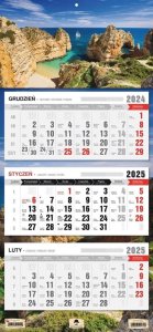 Kalendarz 2025 Trójdzielny płaska główka Zatoka 1