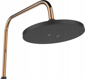 Shower system INVENA MOONLIGHT: rain and hand shower, mixer, black with gold details 5
