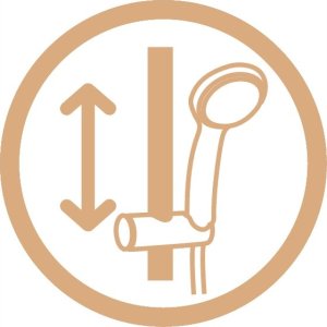 Shower system INVENA MOONLIGHT: rain and hand shower, mixer, black with gold details 9