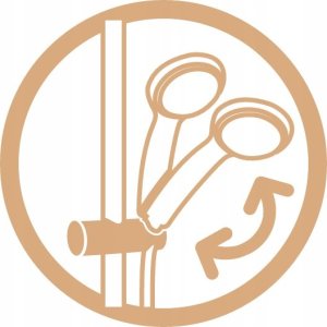 Shower system INVENA MOONLIGHT: rain and hand shower, mixer, black with gold details 10