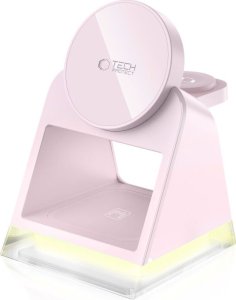 TECH-PROTECT QI15W-A43 3IN1 MAGNETIC MAGSAFE WIRELESS CHARGER BABY PINK 3