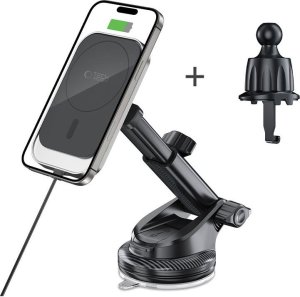 TECH-PROTECT MM15W-V9 MAGNETIC MAGSAFE DASHBOARD & VENT CAR MOUNT WIRELESS CHARGER 15W BLACK 2