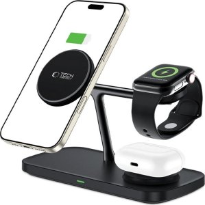 TECH-PROTECT QI15W-A45 3IN1 MAGNETIC MAGSAFE WIRELESS CHARGER BLACK 2