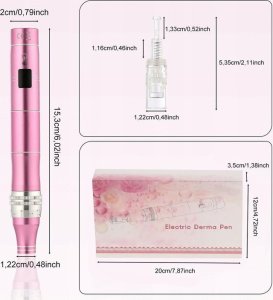 DERMA PRO Bezprzewodowy Derma Pen urządzenie do Mezoterapii + 12 Kartridży 11