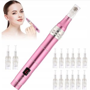 DERMA PRO Bezprzewodowy Derma Pen urządzenie do Mezoterapii + 12 Kartridży 7