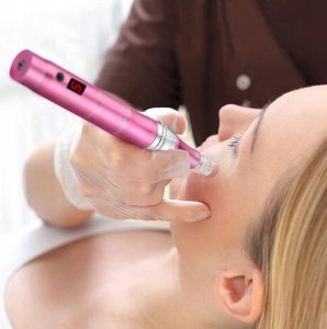 DERMA PRO Bezprzewodowy Derma Pen urządzenie do Mezoterapii + 12 Kartridży 8