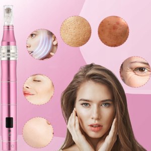 DERMA PRO Bezprzewodowy Derma Pen urządzenie do Mezoterapii + 12 Kartridży 10