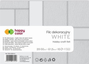 Filc dekoracyjny biały mleczny 5szt HAPPY COLOR 1