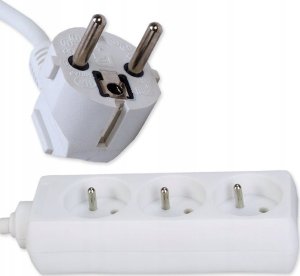 Przedłużacz sieciowy 3gn. bez przeł. 5m Rum-Lux 3x1,5 biały 2