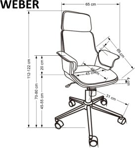Fotel biurowy WEBER orzech/czarny HALMAR 6