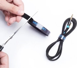 Organizer Vention opaska kablowa z rzepem do kabli nylonowa czarna 1 szt. 4