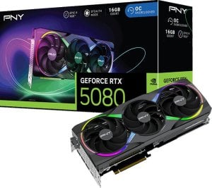 Karta graficzna PNY GeForce RTX 5080 ARGB EPIC-X RGB Overclocked 16GB GDDR7 (VCG508016TFXXPB1-O) 1