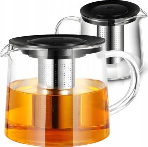 SZKLANY DZBANEK ZAPARZACZ DO HERBATY ZIÓŁ STALOWE SITKO 1,5L 1