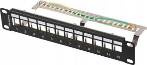 PATCH PANEL PUSTY 12 PORT 1U 10" FTP Z ORGANIZEREM DO MODUŁÓW KEYSTONE CZARNY LANBERG 1