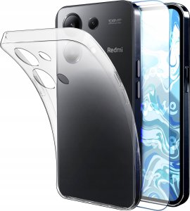 Etui Do Xiaomi Redmi 13 4G / 13 5G (Przezroczyste, Silikonowe)   Szkło 9H 1