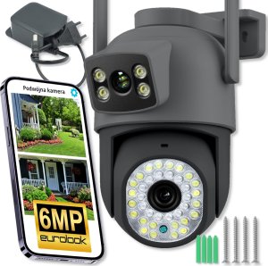 PODWÓJNA KAMERA WIFI IP SMART ZEWNĘTRZNA OBROTOWA 6MPX APLIKACJA ULTRA HD [EUROLOOK K-10 Dual] 1
