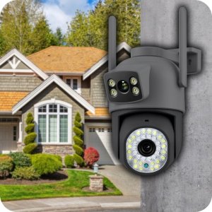 PODWÓJNA KAMERA WIFI IP SMART ZEWNĘTRZNA OBROTOWA 6MPX APLIKACJA ULTRA HD [EUROLOOK K-10 Dual] 3