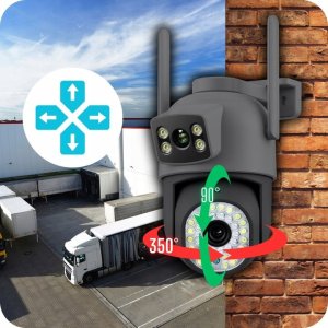 PODWÓJNA KAMERA WIFI IP SMART ZEWNĘTRZNA OBROTOWA 6MPX APLIKACJA ULTRA HD [EUROLOOK K-10 Dual] 6