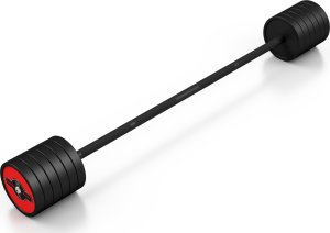 Sztanga gumowana prosta 55 kg czerwony połysk - Marbo Sport 2