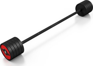 Sztanga gumowana prosta 45 kg czerwony połysk - Marbo Sport 2