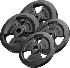 Zestaw obciążeń żeliwnych kierownica 30 kg / 2 x 10 kg + 2 x 5 kg - Marbo Sport 1