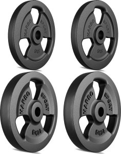 Zestaw obciążeń żeliwnych kierownica 30 kg / 2 x 10 kg + 2 x 5 kg - Marbo Sport 2