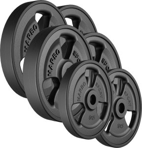 Zestaw obciążeń gumowanych 60kg / 2 x 15 kg + 2 x 10 kg + 2 x 5 kg - Marbo Sport 1