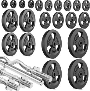 Zestaw gryfów wzmocnionych i obciążeń 172 kg - Marbo Sport 2