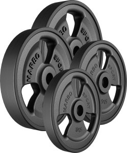 Zestaw obciążeń gumowanych 30 kg / 2 x 10 kg + 2 x 5 kg - Marbo Sport 1