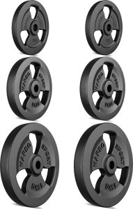 Marbo Sport Zestaw obciążeń żeliwnych kierownica 60 kg / 2 x 15 kg + 2 x 10 kg + 2 x 5 kg - 2
