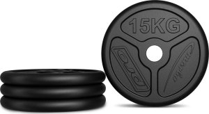 Marbo Sport Zestaw obciążeń żeliwnych olimpijskich 60 kg / 2 x 15 kg + 2 x 10 kg + 2 x 5 kg MW-2x15KG_2x10KG_2x5KG-OLI - 3