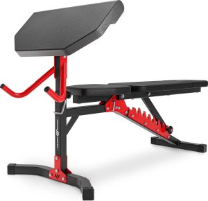 Marbo Sport MH26_177KG_KIER Ławka regulowana + stojaki wielopoziomowe + prasa na nogi + wyciąg + modlitewnik (wsuwka) + zestaw gryfów i obciążeń 113 kg 5