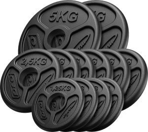 Zestaw obciążeń żeliwnych olimpijskich 30 kg / 2 x 5 kg + 6 x 2,5 kg + 4 x 1,25 kg - Marbo Sport 1