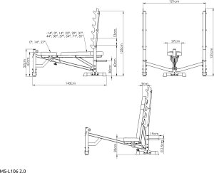 Regulowana ławka ze stojakami i skosem ujemnym MS-L106 2.0 - Marbo Sport 8