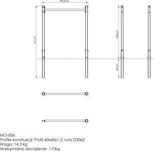 Poręcze do dipów zewnętrzne (długie) MO-006 - Marbo Sport 2