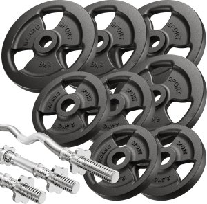 Zestaw MH1_68KG_KIER | Ławka regulowana + prasa na nogi + modlitewnik (wsuwka) + zestaw gryfów i obciążeń 42 kg - Marbo Sport 5