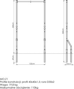 Drążek do podciągania zewnętrzny z uchwytem na worek MO-Z1 - Marbo Sport 6