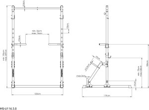 Drążek stacjonarny ze stojakami i poręczami do dipów MS-U116 2.0 - Marbo Sport 6