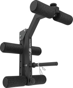 Marbo Sport Zestaw MS36_2.0_83KG_G | Dwustronnie regulowana ławka treningowa + stojaki bramowe + modlitewnik + prasa + wyciąg + zestaw gryfów i obciążeń gumowanych 83 kg - Marbo Sport 5