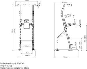 Poręcz stacjonarna z drążkiem do podciągania  MS-U110 2.0 - Marbo Sport 10